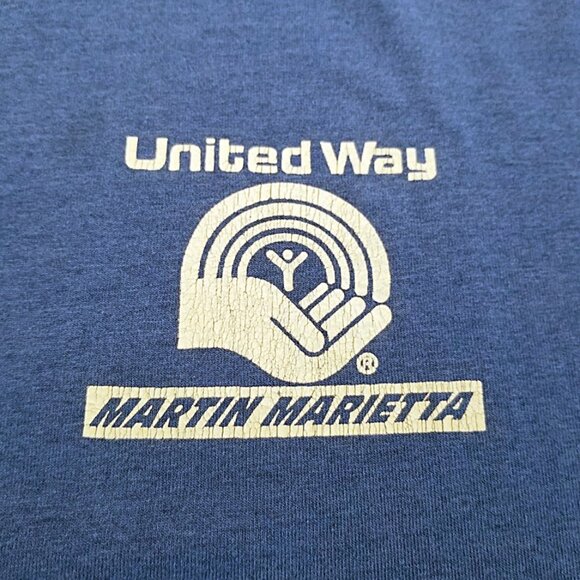 RARE Vintage Martin Marietta Space Shuttle T Shirt Size L UNITED WAY USA Tee - Picture 2 of 15